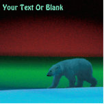Polarlichter Fotoskulptur Magnet<br><div class="desc">Ein Eisbär wandert in der langen Polarnacht durch das Eis; die Nordlichter in rot und grün leuchten in der Ferne. Fügen Sie Ihren eigenen Text hinzu. Eisbären sind stark gefährdet. Wie lange werden solche Szenen noch stattfinden können? Helfen Sie bitte,  Polarbären vom Aussterben retten.</div>