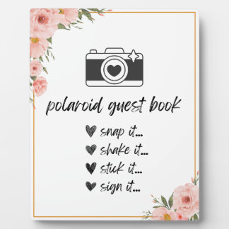 Polaroïde Floral Guest Book Table Signale Plaque