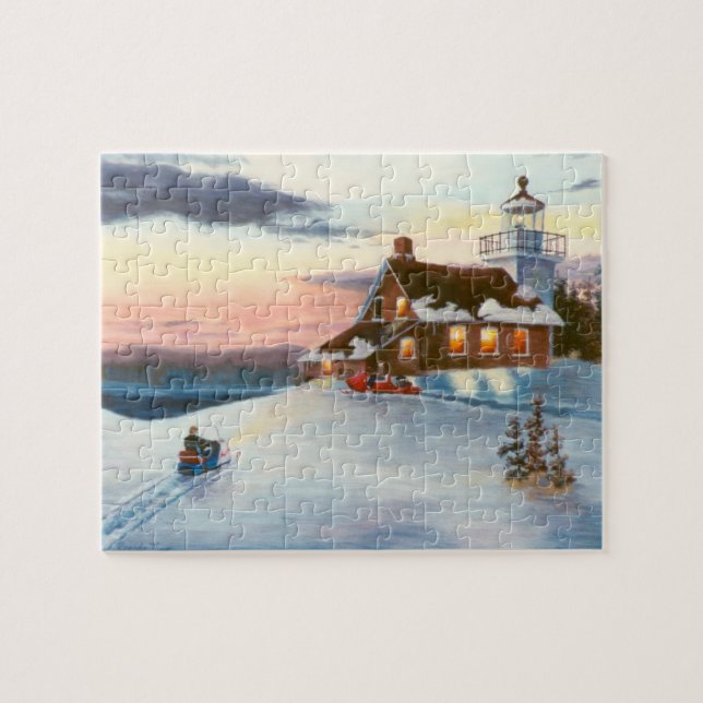 Polarstern-Sonnenuntergang-Puzzlespiel (Horizontal)