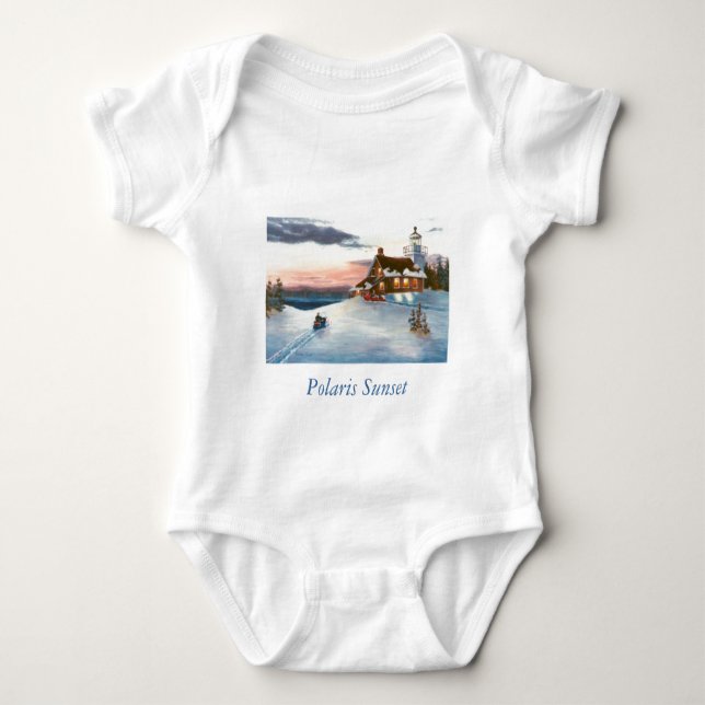 Polarstern-Sonnenuntergang-Säugling Baby Strampler (Vorderseite)