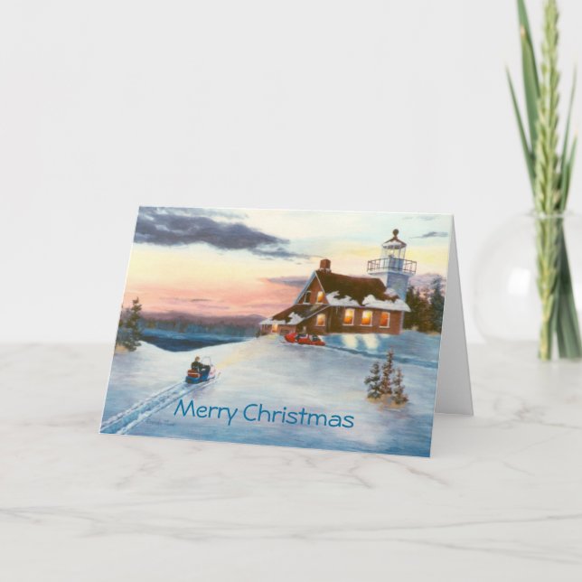 Polarstern-Sonnenuntergang-Weihnachtskarte Feiertagskarte (Vorderseite)