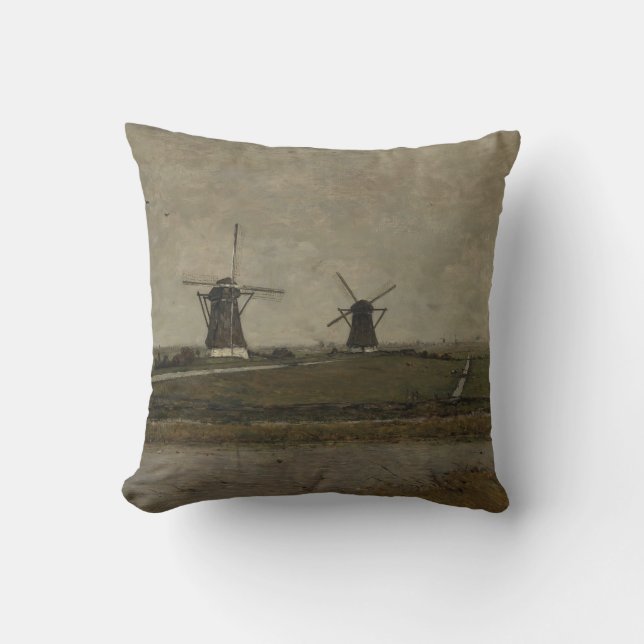 Polder mit Mills bei Overschie Kissen (Vorderseite)