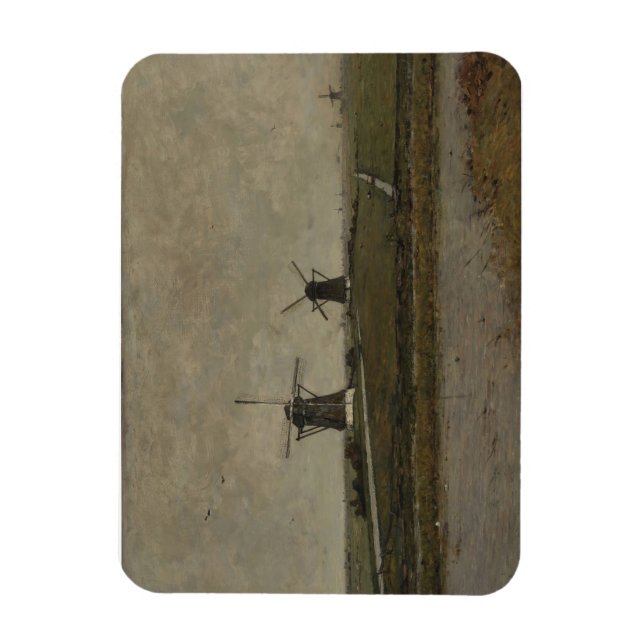 Polder mit Mills bei Overschie Magnet (Vertikal)