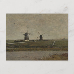 Polder mit Mills bei Overschie Postkarte