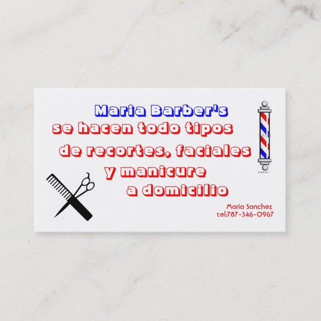 pole barber,… visitenkarte (Vorderseite)