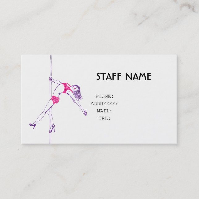 pole danse BUSINESS CARD Visitenkarte (Vorderseite)