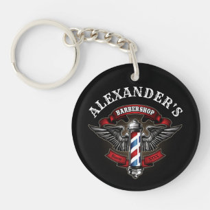 Pole en barbier ailé Personnaliser le Porte - clé