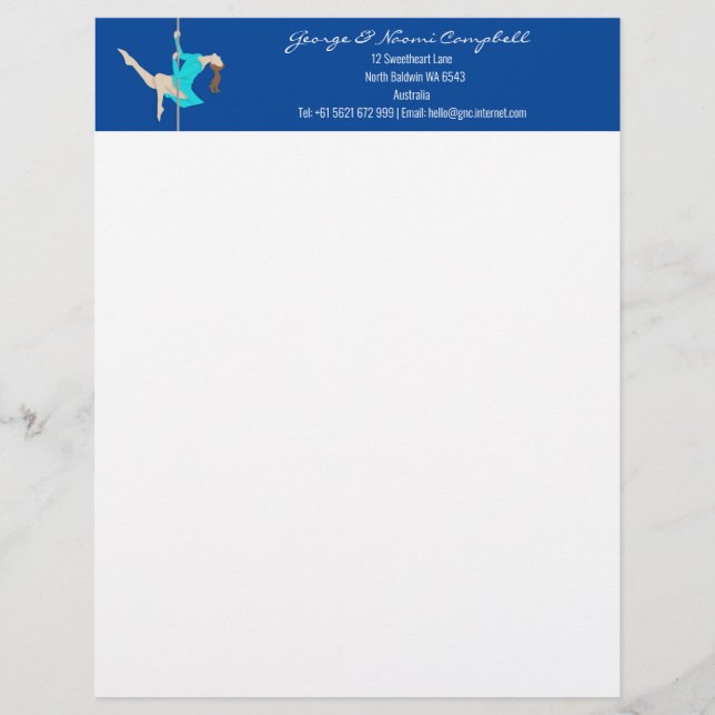 Pole Fitness Briefbogen (Vorderseite)