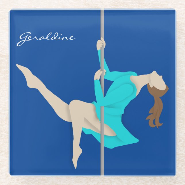 Pole Fitness Glasuntersetzer (Vorderseite)