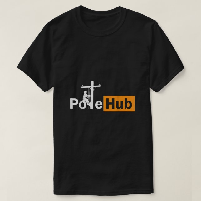 Pole Hub Lineman Line Worker Utility Pole Funny Li T-Shirt (Design vorne)