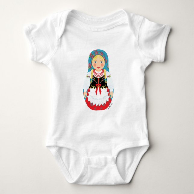 Pole Matryoshka Baby Bodysuit Baby Strampler (Vorderseite)