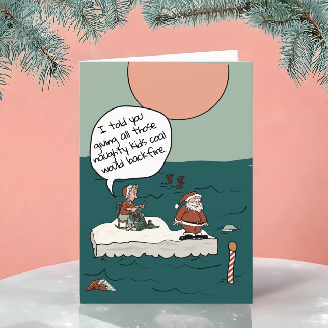 Pôle Nord Crise climatique Carte de Noël amusante (Créateur téléchargé)