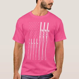 Pole Patriotic American Flag Rod L T-Shirt