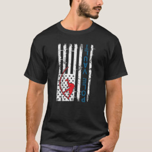 Pole Vaulback American Flag Updown Pole Jumpi T-Shirt