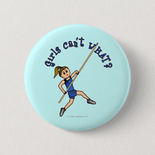 Pole Vault - Blau (Licht) Button
