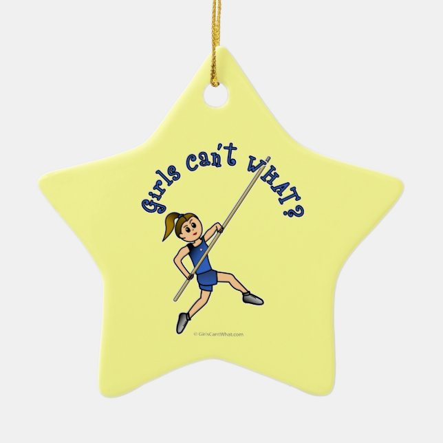 Pole Vault - Blau (Licht) Keramikornament (Vorne)
