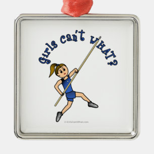 Pole Vault - Blau (Licht) Silbernes Ornament