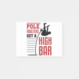 Pole Vault Funny Pole Vaulters Set Hoch Bar Post-it Klebezettel