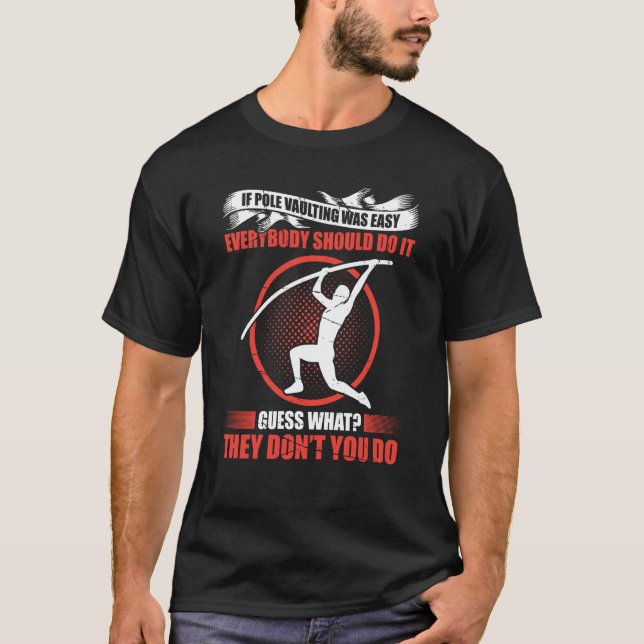 Pole Vault für Athletics Bar High Jumper Track und T-Shirt (Vorderseite)
