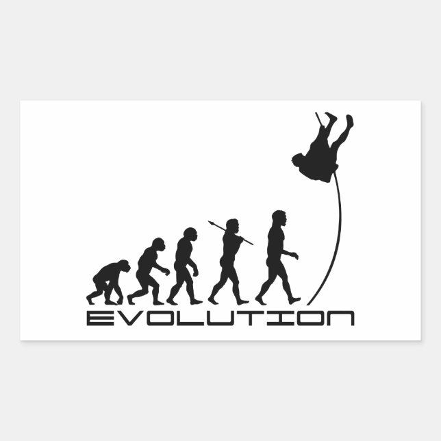 Pole Vault Sport Evolution Art Rechteckiger Aufkleber (Vorderseite)