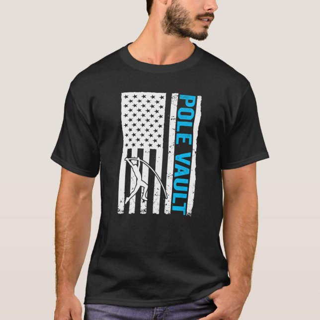 Pole Vaulter US Flag Pole Vault Premium T-Shirt (Vorderseite)