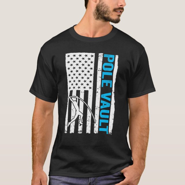 Pole Vaulter US Flag Pole Vault T-Shirt (Vorderseite)