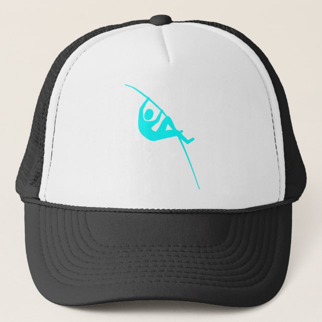 Pole Vaulting - Cyan Truckerkappe (Vorderseite)
