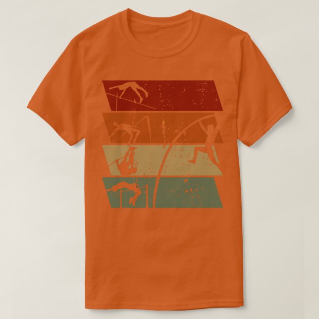 Pole Vaulting Retro Vintag T-Shirt (Design vorne)