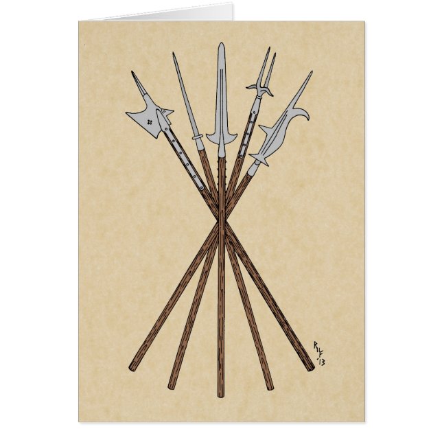 Polearms Grußkarte aus dem 16. Jahrhundert (Vorne)