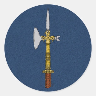 Poleaxe Edward IV Runder Aufkleber