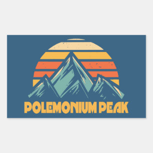Polemonium Peak Kalifornien Retro Türkis Rechteckiger Aufkleber