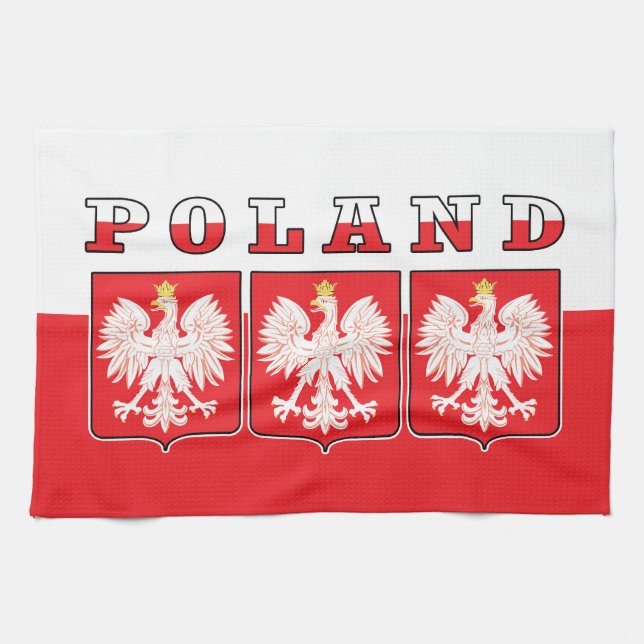 Polen - Adelsflagge Geschirrtuch (Horizontal)