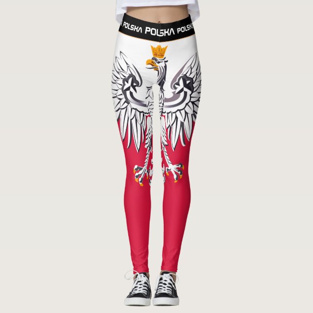 Polen & Adler, polnische Fahne, Modereisen/Sport Leggings (Vorderseite)
