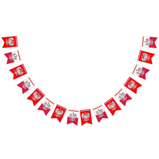 Polen Banner, polnische Flagge, Adler / Rot Wimpelkette (Alle)