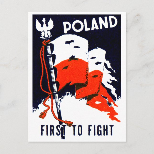 Polen des Zweiten Weltkriegs - Erstes Plakat zur B Postkarte (Vorderseite)