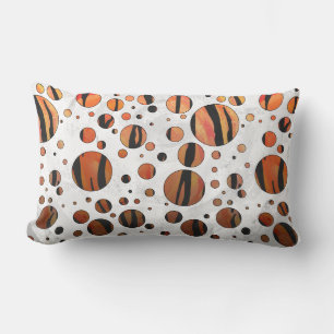 Polen Dot Tiger Hot orange und Black Print Lendenkissen
