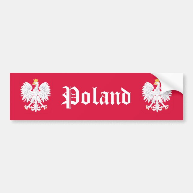 Polen Eagle Polska Polska Polnisches Rotes Wappen Autoaufkleber (Vorne)