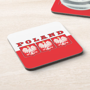 Polen Eagle Shields Getränkeuntersetzer