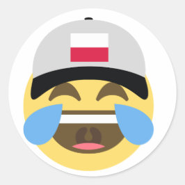 Polen Emoji Baseball Hat Runder Aufkleber
