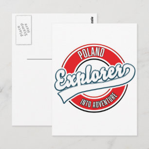 Polen Entdecker in Abenteuer Logo Postkarte