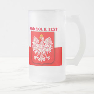 Polen Flag Football Soccer Polska Patriotisch  Mattglas Bierglas
