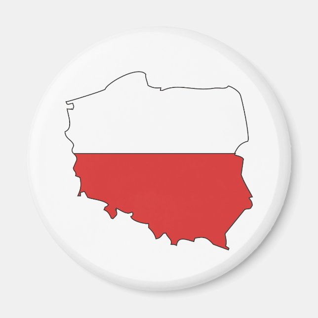 Polen - Flag-Karte Magnet (Vorne)