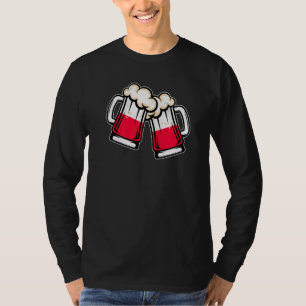 Polen Flagge Bierkrug Cooles Polnisches Bier T-Shirt