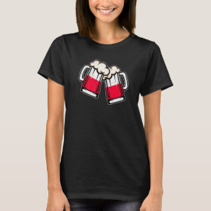 Polen Flagge Bierkrug Cooles Polnisches Bier T-Shirt
