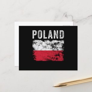 Polen Flagge Distressed - Polnische Flagge Postkarte