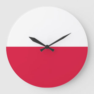 Polen-Flagge Große Wanduhr