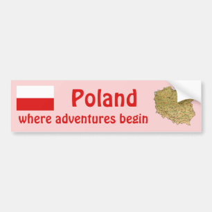 Polen Flagge + Karte Aufkleber Autoaufkleber