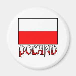 Polen Flagge & Name Magnet