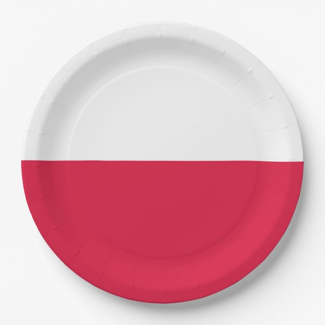 Polen-Flagge Pappteller (Vorderseite)