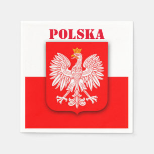 Polen-Flagge Patriotischer Fußball Polska Serviette